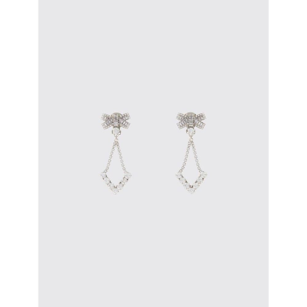 Alessandra Rich Women Alessandra Rich Brass Earrings With Set Rhinestones